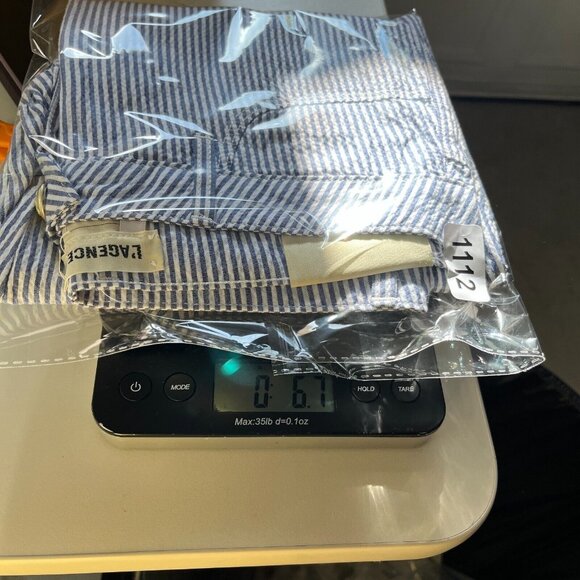 L’agence Pants Womens 26 Blue Cotton Blend Striped High Rise Paris‎ New - Picture 9 of 9